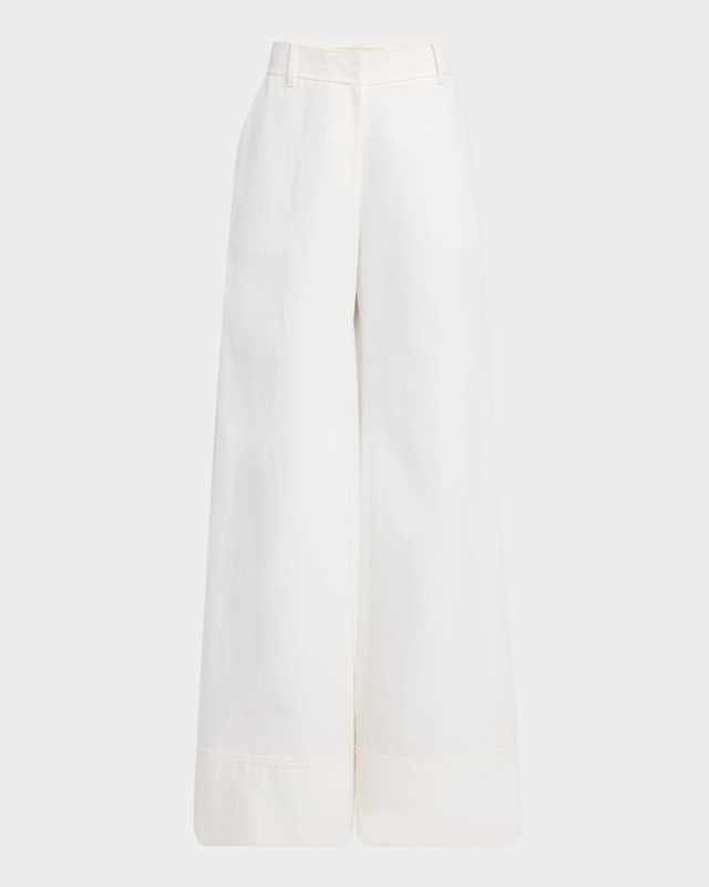 Charles Wide-Leg Twill Pants